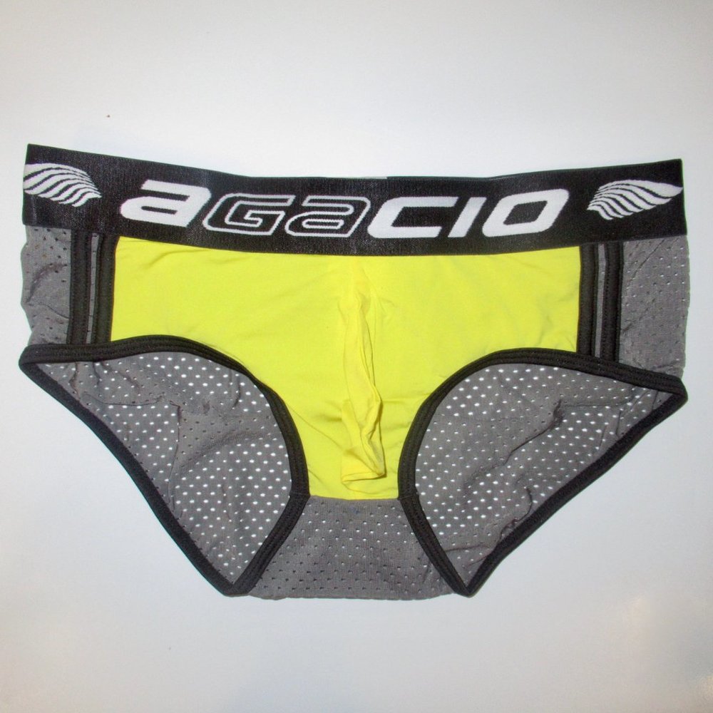 NWT Agacio Grey/Yellow Briefs Size M